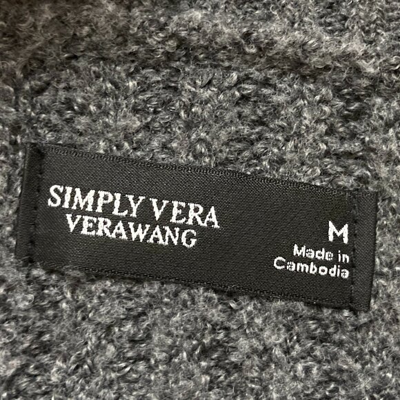 Women's Size M Simply Vera Vera Wang Directional Rib Pullover Sweater Gray NEW - Picture 8 of 16